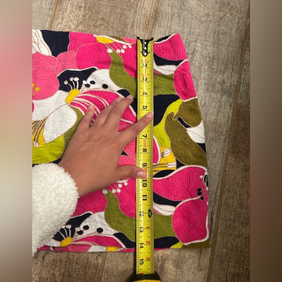 Trina Turk Pink and Green A-Line Mini Skirt Size 2 - Picture 4 of 5